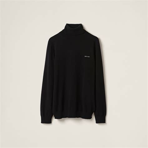 miu miu turtleneck|Black Cashmere Turtleneck Sweater .